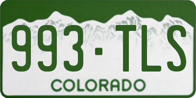 CO license plate 993TLS