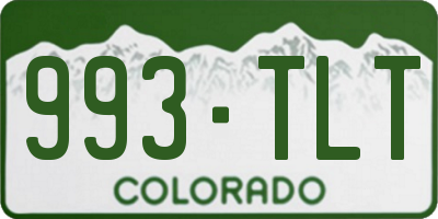 CO license plate 993TLT