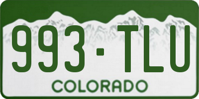 CO license plate 993TLU