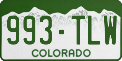 CO license plate 993TLW