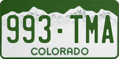 CO license plate 993TMA