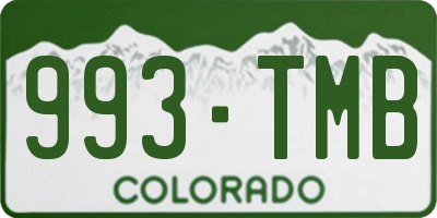 CO license plate 993TMB