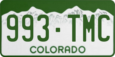 CO license plate 993TMC