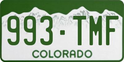 CO license plate 993TMF