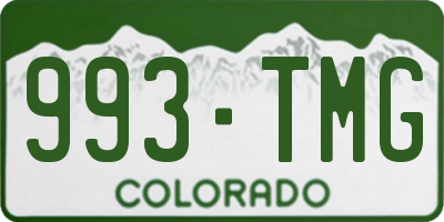 CO license plate 993TMG