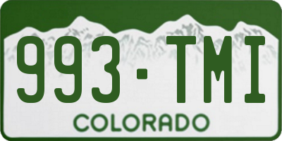 CO license plate 993TMI