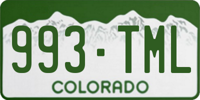 CO license plate 993TML