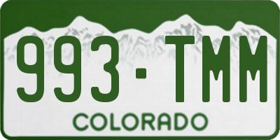 CO license plate 993TMM