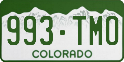 CO license plate 993TMO