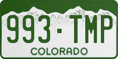 CO license plate 993TMP