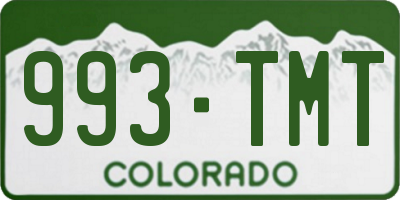 CO license plate 993TMT