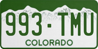 CO license plate 993TMU