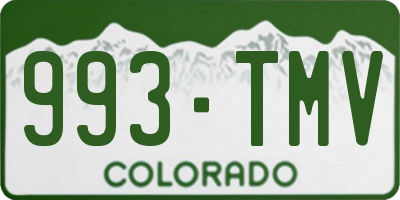 CO license plate 993TMV