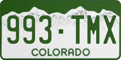 CO license plate 993TMX