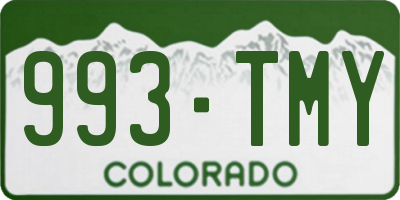 CO license plate 993TMY