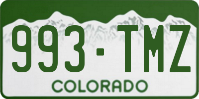 CO license plate 993TMZ