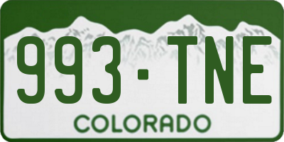 CO license plate 993TNE