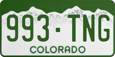 CO license plate 993TNG