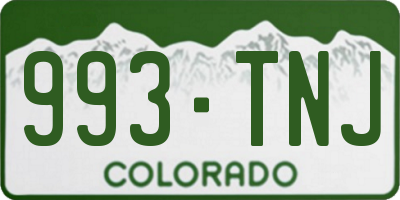 CO license plate 993TNJ