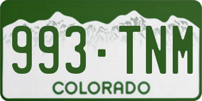 CO license plate 993TNM