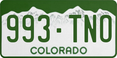 CO license plate 993TNO
