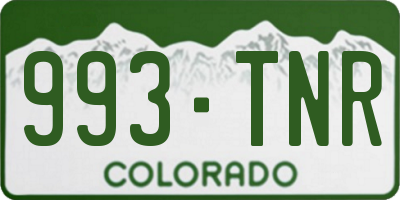 CO license plate 993TNR
