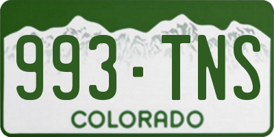 CO license plate 993TNS
