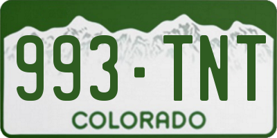 CO license plate 993TNT