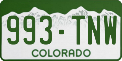 CO license plate 993TNW