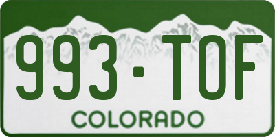 CO license plate 993TOF