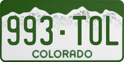 CO license plate 993TOL