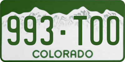 CO license plate 993TOO