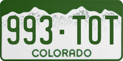 CO license plate 993TOT