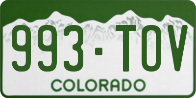 CO license plate 993TOV