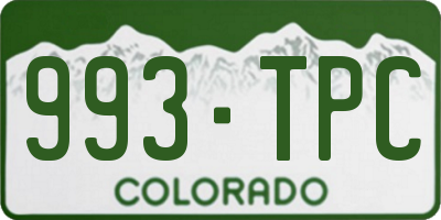 CO license plate 993TPC