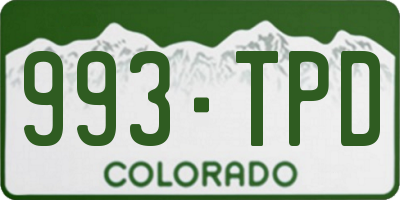 CO license plate 993TPD