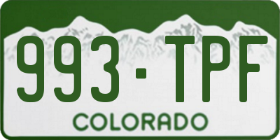CO license plate 993TPF