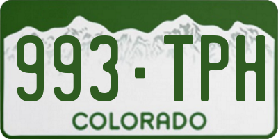 CO license plate 993TPH