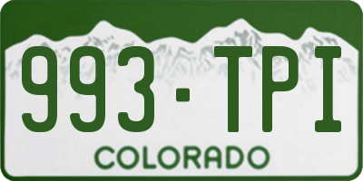 CO license plate 993TPI