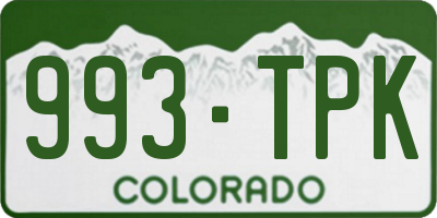 CO license plate 993TPK