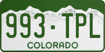 CO license plate 993TPL