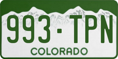 CO license plate 993TPN