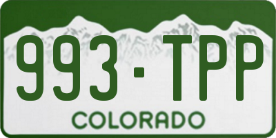 CO license plate 993TPP
