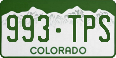 CO license plate 993TPS