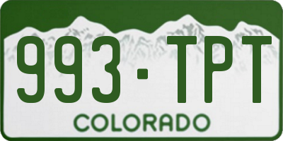 CO license plate 993TPT