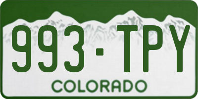 CO license plate 993TPY