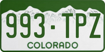 CO license plate 993TPZ