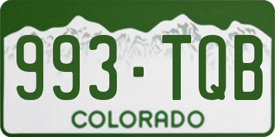 CO license plate 993TQB