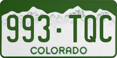 CO license plate 993TQC