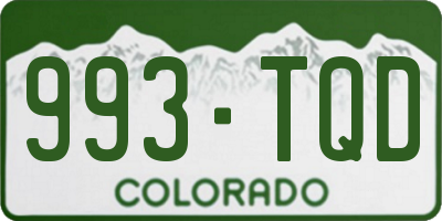 CO license plate 993TQD